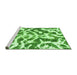 Sideview of Machine Washable Abstract Green Modern Area Rugs, wshabs1140grn