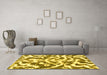 Machine Washable Abstract Yellow Modern Rug in a Living Room, wshabs1140yw