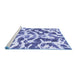 Sideview of Machine Washable Abstract Blue Modern Rug, wshabs1140blu