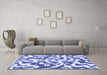 Machine Washable Abstract Blue Modern Rug in a Living Room, wshabs1140blu