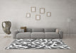 Machine Washable Abstract Gray Modern Rug in a Living Room,, wshabs1140gry