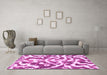 Machine Washable Abstract Pink Modern Rug in a Living Room, wshabs1140pnk