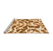 Sideview of Machine Washable Abstract Orange Modern Area Rugs, wshabs1140org