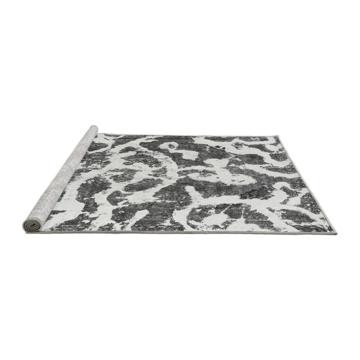 Sideview of Machine Washable Abstract Gray Modern Rug, wshabs1140gry