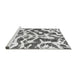 Sideview of Machine Washable Abstract Gray Modern Rug, wshabs1140gry