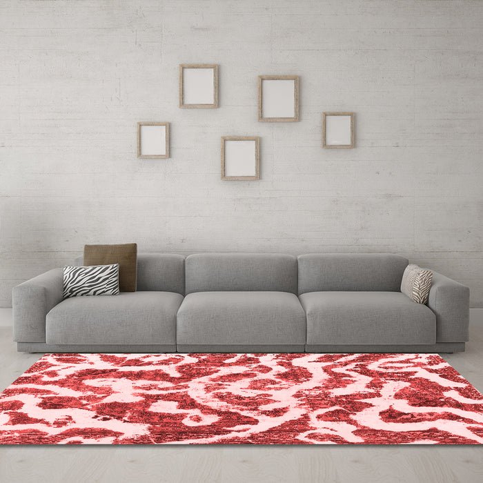 Modern Red Washable Rugs