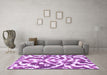 Machine Washable Abstract Purple Modern Area Rugs in a Living Room, wshabs1140pur