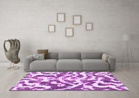 Machine Washable Abstract Purple Modern Rug, wshabs1140pur