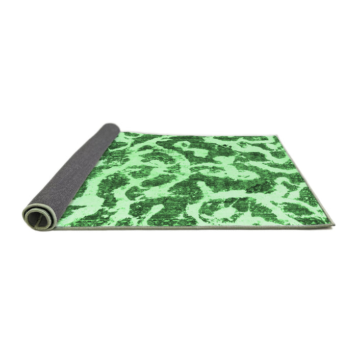 Sideview of Abstract Emerald Green Modern Rug, abs1140emgrn