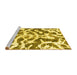 Sideview of Machine Washable Abstract Yellow Modern Rug, wshabs1140yw