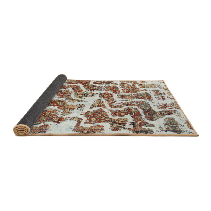 Sideview of Abstract Gold Brown Modern Rug, abs1141