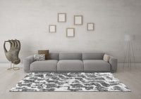 Machine Washable Abstract Gray Modern Rug, wshabs1141gry