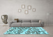 Machine Washable Abstract Light Blue Modern Rug in a Living Room, wshabs1141lblu