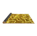 Sideview of Abstract Yellow Modern Rug, abs1141yw