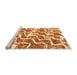 Sideview of Machine Washable Abstract Orange Modern Area Rugs, wshabs1141org