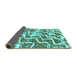 Sideview of Abstract Turquoise Modern Rug, abs1141turq