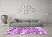 Machine Washable Abstract Purple Modern Area Rugs in a Living Room, wshabs1141pur