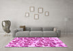 Machine Washable Abstract Pink Modern Rug in a Living Room, wshabs1141pnk