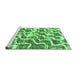 Sideview of Machine Washable Abstract Emerald Green Modern Area Rugs, wshabs1141emgrn