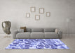 Machine Washable Abstract Blue Modern Rug in a Living Room, wshabs1141blu