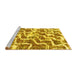 Sideview of Machine Washable Abstract Yellow Modern Rug, wshabs1141yw