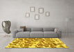 Machine Washable Abstract Yellow Modern Rug in a Living Room, wshabs1141yw
