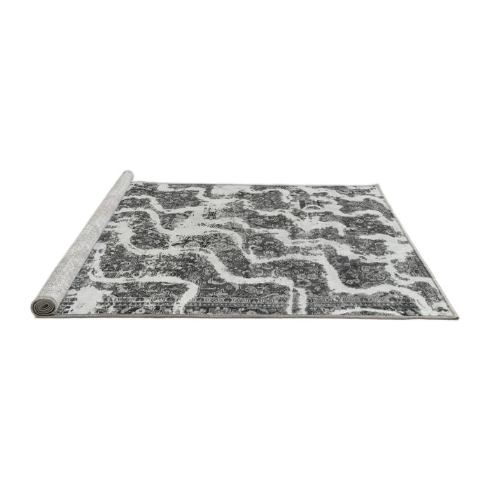 Sideview of Machine Washable Abstract Gray Modern Rug, wshabs1141gry