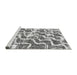 Sideview of Machine Washable Abstract Gray Modern Rug, wshabs1141gry