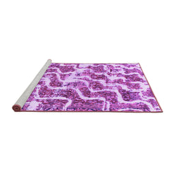 Sideview of Machine Washable Abstract Purple Modern Area Rugs, wshabs1141pur