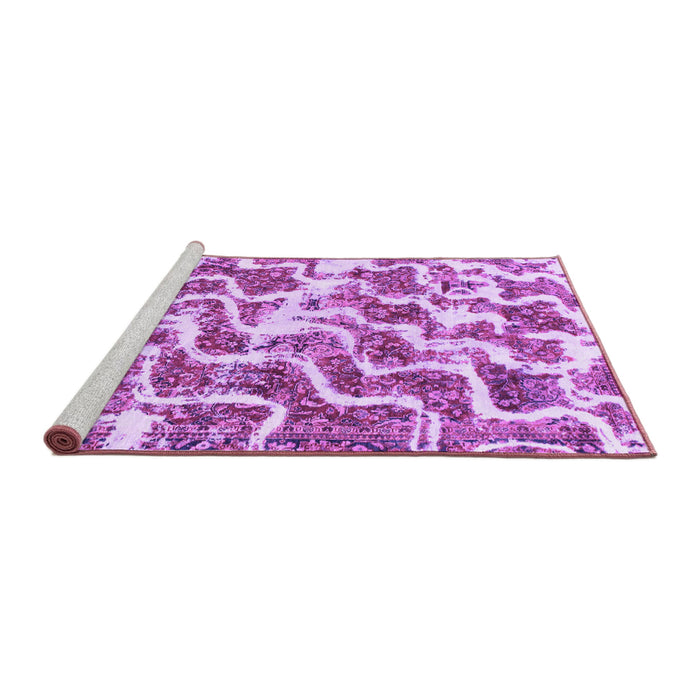 Sideview of Machine Washable Abstract Purple Modern Area Rugs, wshabs1141pur