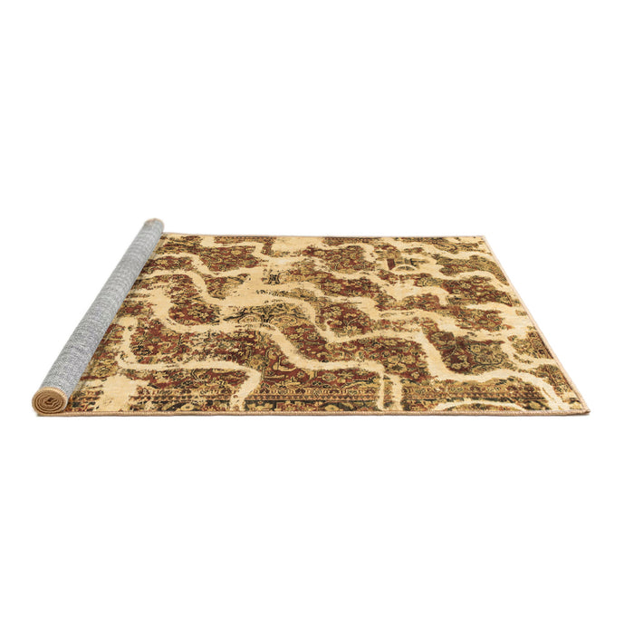 Sideview of Machine Washable Abstract Brown Modern Rug, wshabs1141brn