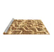 Sideview of Machine Washable Abstract Brown Modern Rug, wshabs1141brn