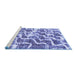 Sideview of Machine Washable Abstract Blue Modern Rug, wshabs1141blu