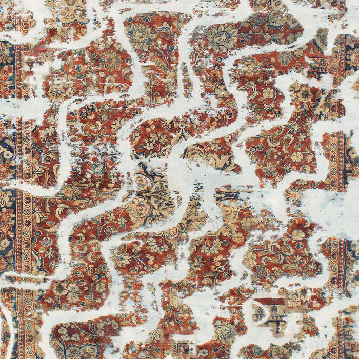 Machine Washable Abstract Gold Brown Rug, wshabs1141