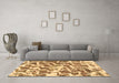 Machine Washable Abstract Brown Modern Rug in a Living Room,, wshabs1141brn