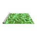 Sideview of Machine Washable Abstract Green Modern Area Rugs, wshabs1141grn