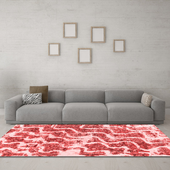 Modern Red Washable Rugs