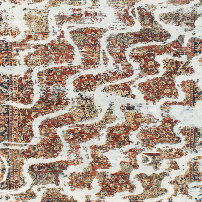 Round Abstract Gold Brown Modern Rug, abs1141