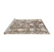 Sideview of Machine Washable Abstract Dark Almond Brown Rug, wshabs1142