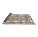 Sideview of Abstract Dark Almond Brown Modern Rug, abs1142