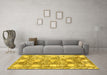 Machine Washable Abstract Yellow Modern Rug in a Living Room, wshabs1142yw