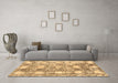 Machine Washable Abstract Brown Modern Rug in a Living Room,, wshabs1142brn