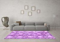 Machine Washable Abstract Purple Modern Rug, wshabs1142pur