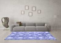 Machine Washable Abstract Blue Modern Rug, wshabs1142blu