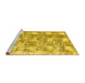 Sideview of Machine Washable Abstract Yellow Modern Rug, wshabs1142yw