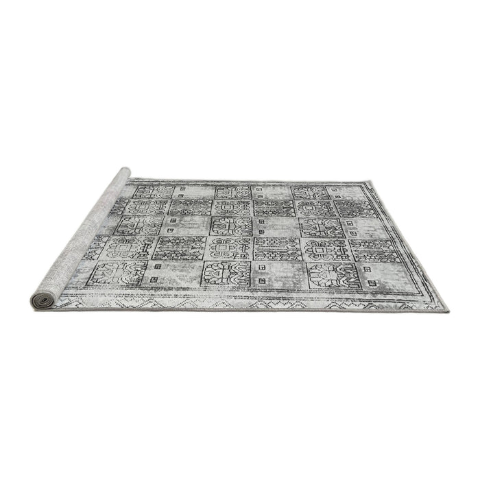 Sideview of Machine Washable Abstract Gray Modern Rug, wshabs1142gry