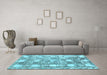 Machine Washable Abstract Light Blue Modern Rug in a Living Room, wshabs1142lblu