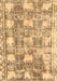 Machine Washable Abstract Brown Modern Rug, wshabs1142brn