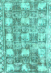 Abstract Turquoise Modern Rug, abs1142turq