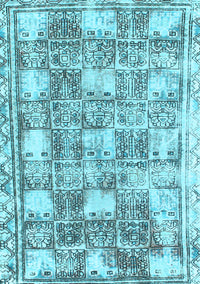 Abstract Light Blue Modern Rug, abs1142lblu